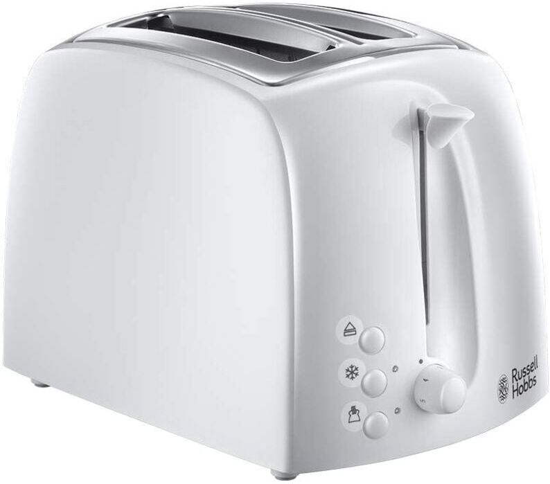 21640 Textures 2-Slice Toaster, White - Russell Hobbs