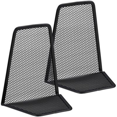 Relaxdays Set Of 2 Bookends, Supports For Books, Cds, Dvds, Hxwxd: App. 14.5 X 12.5 X 9 Cm, Black Relaxdays Set Of 2 Bookends, Supports For Books, Cds, Dvds, Hxwxd: App. 14.5 X 12.5 X 9 Cm, Black