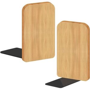 TORMATOR Set of 2 beechwood bookends - 17 x 12 x 10.5 cm - Non-slip - For shelves, heavy books, CDs, vinyl records TORMATOR Set of 2 beechwood bookends - 17 x 12 x 10.5 cm - Non-slip - For shelves, heavy books, CDs, vinyl records