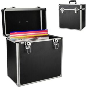 Vinyl LP Storage Box Case Aluminum 12" Vinyl Record Storage Box Portable Lockable DJ Flight Carry Case Holds 50pcs Albums (Black) Vinyl LP Storage Box Case Aluminum 12" Vinyl Record Storage Box Portable Lockable DJ Flight Carry Case Holds 50pcs Albums (Black)