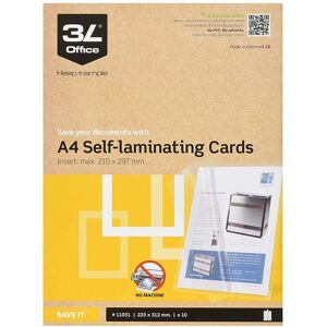 Zoro Select - 3L Self Laminating Card Polypropylene A4 (Pack 10) 11051 - Transparent