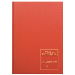 Collins - Cathedal Analysis Book Casebound A4 20 Cash Column 96 Pages Red