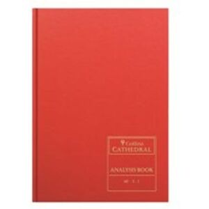 Collins - Cathedal Analysis Book Casebound A4 4 Cash Column 96 Pages Red 6