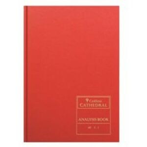 Collins Collins Cathedal Analysis Book Casebound A4 6 Cash Column 96 Pages Red 6
