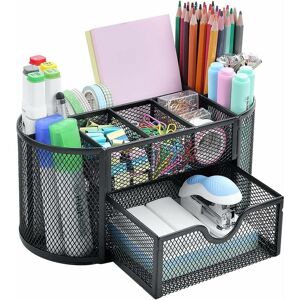 HÉLOISE Desk Organizers and Accessories, Desk Organizer, Pencil Holder for Desk, Office Supplies Organizer (Black)