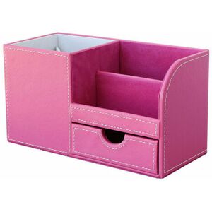 Rose - Desktop Organizer System with 4 pu Leather Pen Storage Compartments