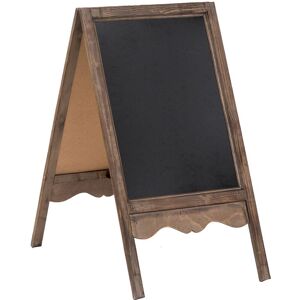 Biscottini - Double-sided wooden blackboard Easel Floor-standing blackboard writable with chalk Erasable reminder board Restaurants Bars