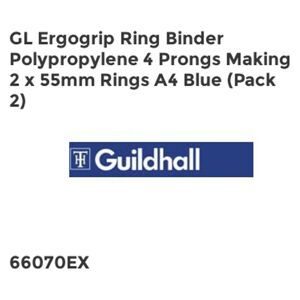 Guildhall - gl Egogip Ring Binde Polypopylene 4 Pongs Making 2 x 55mm Rings A4 Blu