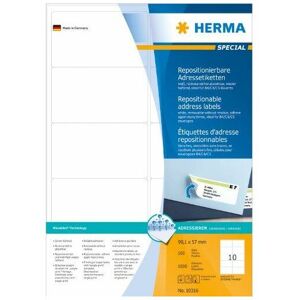 Herma - Repositionable address labels A4 99.1x57 mm white Movables paper matt 1000 pcs.