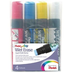 Pentel - SMW56/4-BCGW Jumbo Chalk Marker Chis/Tip Asst (Pack-4)