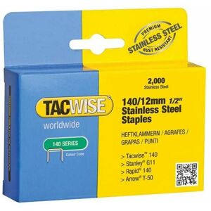 140 Stainless Steel Staples 12mm (Pack 2000) TAC1220 - Tacwise