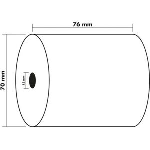 Exacompta - Cash Register Roll 2 Ply 57gsm 76x70x12mm 25m White (Pack 10)