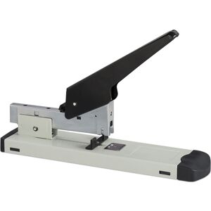Relaxdays - Professional Stapler, 4x Set, 210-Sheet Capacity, 24/6 Staples, 70 mm Depth, Office, Heavy-Duty, Durable, Grey