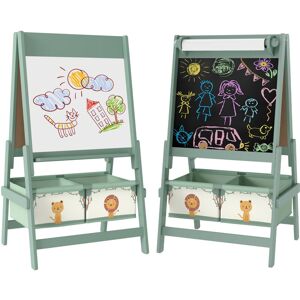 AIYAPLAY 3-in-1 Kids Easel, Double-Sided Art Easel with Paper Roll, Green