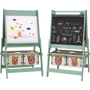 Aiyaplay - Kids Easel with Paper Roll, 3 in 1 Art Easel Blackboard, Whiteboard Green - Green