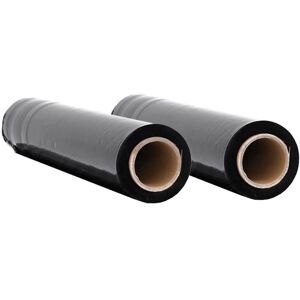 Stretch Film 2 pcs Black 30 μm 50 cm x 300 m Vidaxl