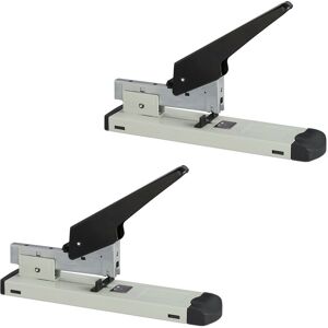 Relaxdays Professional Stapler, 2x Set, 210-Sheet Capacity, 24/6 Staples, 70 mm Depth, Office, Heavy-Duty, Durable, Grey Relaxdays Professional Stapler, 2x Set, 210-Sheet Capacity, 24/6 Staples, 70 mm Depth, Office, Heavy-Duty, Durable, Grey