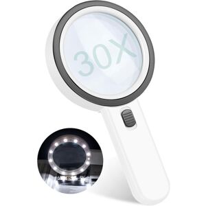 TORMATOR 30X Reading Magnifier with 13 LED Lights - Handheld Magnifying Glass for Reading, Jewelry, Stamps, Coins, Crafts and DIY Projects - Ideal for Seniors TORMATOR 30X Reading Magnifier with 13 LED Lights - Handheld Magnifying Glass for Reading, Jewelry, Stamps, Coins, Crafts and DIY Projects - Ideal for Seniors
