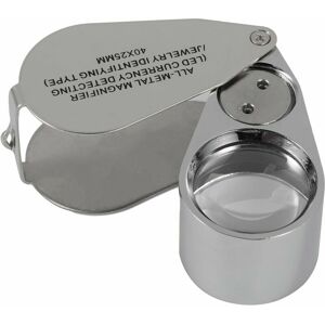 Fuhuida Trading - 40X Metal Illuminated Jewelers Magnifier Magnifier with Folding Design, Pocket Magnifier with led Light (led Coin Detection / Fuhuida Trading - 40X Metal Illuminated Jewelers Magnifier Magnifier with Folding Design, Pocket Magnifier with led Light (led Coin Detection /