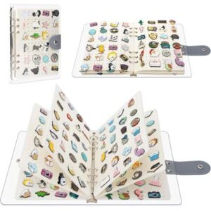 MCBOSON A5 enamel pin display book, transparent PVC cover (accessories not included) (White - 6 pages) MCBOSON A5 enamel pin display book, transparent PVC cover (accessories not included) (White - 6 pages)