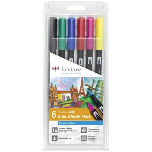 UNBEKANNT Tombow Tombow ABT Dual Brush Pen 2 Tips Primary Assorted Colours (Pack 6) UNBEKANNT Tombow Tombow ABT Dual Brush Pen 2 Tips Primary Assorted Colours (Pack 6)