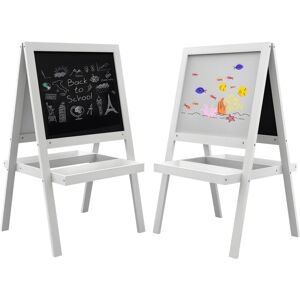 2-in-1 Double-Sided Easel for Kids, with Storage Shelf- Blue - Aiyaplay 2-in-1 Double-Sided Easel for Kids, with Storage Shelf- Blue - Aiyaplay