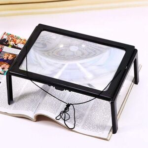 Alwaysh - 3X Reading Magnifier Full Page Magnifying Glass with led Light Illuminated Lamps Rectangular Stand Magnifier Hands-Free Magnifying Glass Alwaysh - 3X Reading Magnifier Full Page Magnifying Glass with led Light Illuminated Lamps Rectangular Stand Magnifier Hands-Free Magnifying Glass
