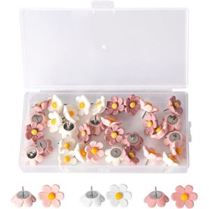 CCYKXA 50 Pcs Cork Board Push Pins, Wall Push Pins, Map Push Pins, Decorative Flower-Shaped Drawing Push Pins for Cork Boards, Wall-Mounted Photo CCYKXA 50 Pcs Cork Board Push Pins, Wall Push Pins, Map Push Pins, Decorative Flower-Shaped Drawing Push Pins for Cork Boards, Wall-Mounted Photo