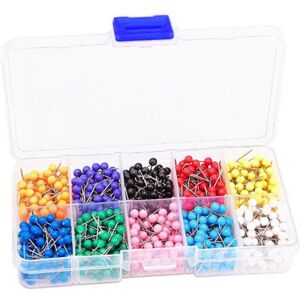 CCYKXA 500 Pieces Push Pins Map with Steel Tip, Multicolored Push Pins (10 Colors, 1.5cm) for Marking Travel Locations, Cork Boards, Routes and Home CCYKXA 500 Pieces Push Pins Map with Steel Tip, Multicolored Push Pins (10 Colors, 1.5cm) for Marking Travel Locations, Cork Boards, Routes and Home