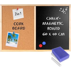 CREATIVE HOME Cork Board + Magnetic Chalkboard 60 x 40 cm CREATIVE HOME Cork Board + Magnetic Chalkboard 60 x 40 cm