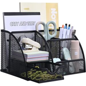 Csparkv - 1 pcs Metal Mesh Desk Organizer with Drawer and Pen Holder for Pens, Sticky Notes, Staplers, Paper Clips, Compact and Stylish for Space Csparkv - 1 pcs Metal Mesh Desk Organizer with Drawer and Pen Holder for Pens, Sticky Notes, Staplers, Paper Clips, Compact and Stylish for Space