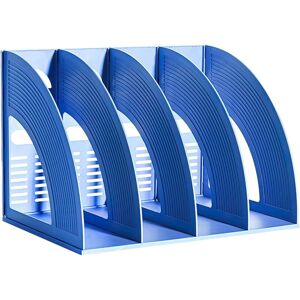Groofoo - File Holder Storage Folder 4 Compartment Standing Desktop Hollow Organizer Blue Files Shelf Frame Thicken Plastic Paper Notebook Magazine Groofoo - File Holder Storage Folder 4 Compartment Standing Desktop Hollow Organizer Blue Files Shelf Frame Thicken Plastic Paper Notebook Magazine