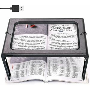 DEWDAT Full Page Reading Magnifier Hands Free Rectangular Standing Magnifier with 6 led Lamp 3X Magnification Lens for Reading for Books, Jewelry, Elderly, DEWDAT Full Page Reading Magnifier Hands Free Rectangular Standing Magnifier with 6 led Lamp 3X Magnification Lens for Reading for Books, Jewelry, Elderly,