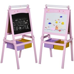 Kids Easel 3 in 1 Wooden Art Easel with Paper Roll Double-Sided Chalkboard & Whiteboard with Storage Baskets for Toddler Girls, Pink Kids Easel 3 in 1 Wooden Art Easel with Paper Roll Double-Sided Chalkboard & Whiteboard with Storage Baskets for Toddler Girls, Pink