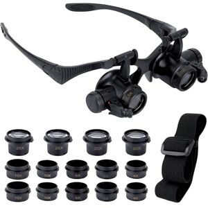 Linghhang - Magnifying Glasses with 2 led Lights, 8 Detachable Lenses, Head Mount Magnifier, Hands Free Magnifying Glasses for Repair, Reading, Linghhang - Magnifying Glasses with 2 led Lights, 8 Detachable Lenses, Head Mount Magnifier, Hands Free Magnifying Glasses for Repair, Reading,