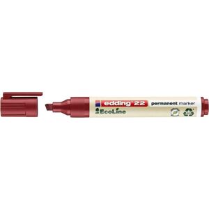 Edding - 22 EcoLine Permanent Marker Chisel Tip 1-5mm Line Red (Pack 10) Edding - 22 EcoLine Permanent Marker Chisel Tip 1-5mm Line Red (Pack 10)