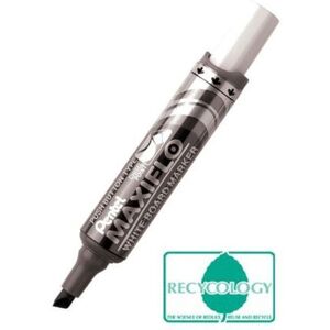 Pentel - Maxiflo Whiteboard Marker Chisel Tip 1.5-6.2mm Line Black (Pack 12 Pentel - Maxiflo Whiteboard Marker Chisel Tip 1.5-6.2mm Line Black (Pack 12