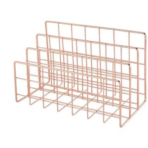 TLILY Metal Mesh Desk Organizer Desktop Letter Sorter Mail Tray File Organiser Office Home Bookends Book Holder -Rose Gold TLILY Metal Mesh Desk Organizer Desktop Letter Sorter Mail Tray File Organiser Office Home Bookends Book Holder -Rose Gold