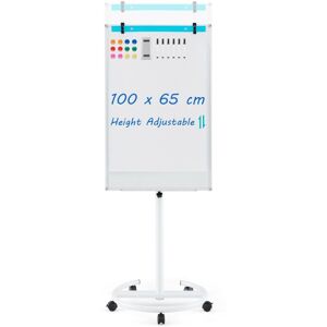 Costway - Mobile Magnetic Whiteboard Height-Adjustable Dry Erase Board on Wheels 100X65 cm Costway - Mobile Magnetic Whiteboard Height-Adjustable Dry Erase Board on Wheels 100X65 cm