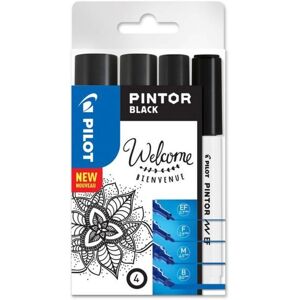 Pilot - Pintor Pintor Paint Marker Extra Fine/Fine/Medium/Broad Black (Pack 4) 313 Pilot - Pintor Pintor Paint Marker Extra Fine/Fine/Medium/Broad Black (Pack 4) 313