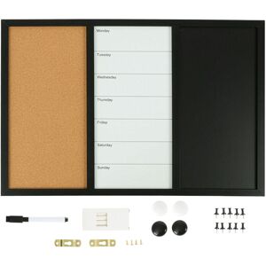 Relaxdays 3-in-1 board, 40x60 cm, whiteboard, pinboard, chalkboard, magnetic memo board, incl accessories, multicoloured Relaxdays 3-in-1 board, 40x60 cm, whiteboard, pinboard, chalkboard, magnetic memo board, incl accessories, multicoloured