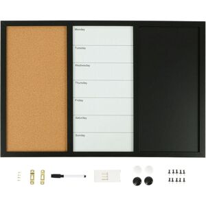 Relaxdays 3-in-1 board 60x90 cm, whiteboard, pinboard, chalkboard, incl. accessories, magnetic memo board, multicolour Relaxdays 3-in-1 board 60x90 cm, whiteboard, pinboard, chalkboard, incl. accessories, magnetic memo board, multicolour