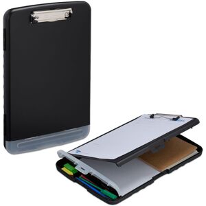 RELAXDAYS 10 x clipboards with storage compartment, clip, dimensions: 36.5 x 25 x 4 cm, A4 clipboard, plastic, black, set RELAXDAYS 10 x clipboards with storage compartment, clip, dimensions: 36.5 x 25 x 4 cm, A4 clipboard, plastic, black, set