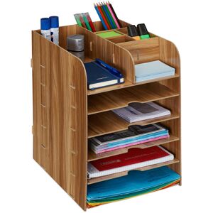 Relaxdays - Desk Organiser, 12 Compartments, Letter Tray, Office Document Tray, A4 Format, hwd: 34.5 x 25 x 32 cm, Brown Relaxdays - Desk Organiser, 12 Compartments, Letter Tray, Office Document Tray, A4 Format, hwd: 34.5 x 25 x 32 cm, Brown