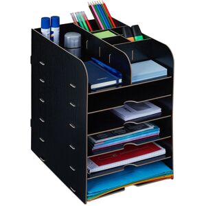 Relaxdays Desk Organiser, 12 Compartments, Letter Tray, Office Document Tray, A4 Format, HWD: 34.5 x 25 x 32 cm, Black Relaxdays Desk Organiser, 12 Compartments, Letter Tray, Office Document Tray, A4 Format, HWD: 34.5 x 25 x 32 cm, Black