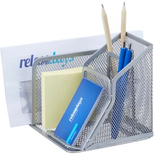 Relaxdays Desk Organizer, Office Note Box & Letter Rack, Metal, HWD 6x38x30cm, Silver Relaxdays Desk Organizer, Office Note Box & Letter Rack, Metal, HWD 6x38x30cm, Silver