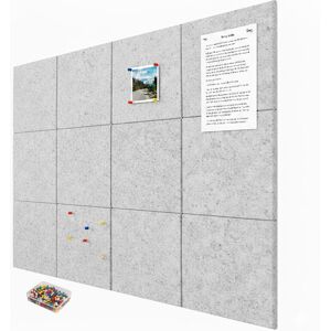 Relaxdays felt pinboard set, 12 self-adhesive felt squares HxWxD: 30x30x0.9 cm, incl. pins, grey Relaxdays felt pinboard set, 12 self-adhesive felt squares HxWxD: 30x30x0.9 cm, incl. pins, grey