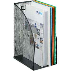 Relaxdays - Mesh Magazine File Holder, A4 Metal Document Storage, Office Desk Organiser, Wide, HxWxD: 32x16x24.5 cm, Black Relaxdays - Mesh Magazine File Holder, A4 Metal Document Storage, Office Desk Organiser, Wide, HxWxD: 32x16x24.5 cm, Black