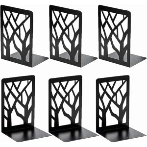 BEIJIYI Set of 6 Metal Bookends, Durable Bookends, Anti-Scratch and Anti-Slip, Black, for Children, Office, Living Room and Study Room, School, Bookshelf and BEIJIYI Set of 6 Metal Bookends, Durable Bookends, Anti-Scratch and Anti-Slip, Black, for Children, Office, Living Room and Study Room, School, Bookshelf and