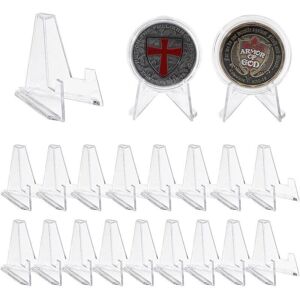 TEHTUY Transparent coin display stand, mini plastic easel, acrylic holders for displaying Air-Tite coins, cards, pocket watches, bottle caps, challenge TEHTUY Transparent coin display stand, mini plastic easel, acrylic holders for displaying Air-Tite coins, cards, pocket watches, bottle caps, challenge